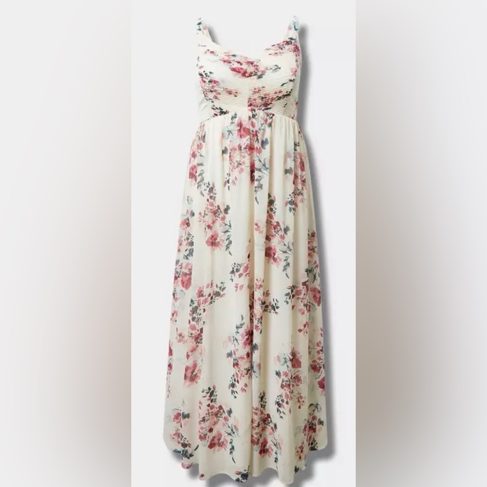 Torrid Maxi Chiffon Pleated Dress